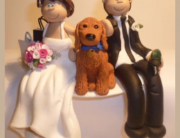bride-groom-arm-around-dog-cake-topper
