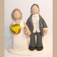 bride-groom-colourful-flowers-cake-topper