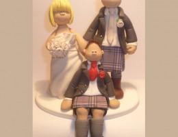 bride-groom-with-son-in-kilt-cake-topper