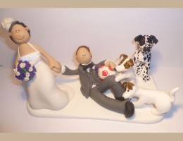 dogs-playing-with-groom-cake-topper